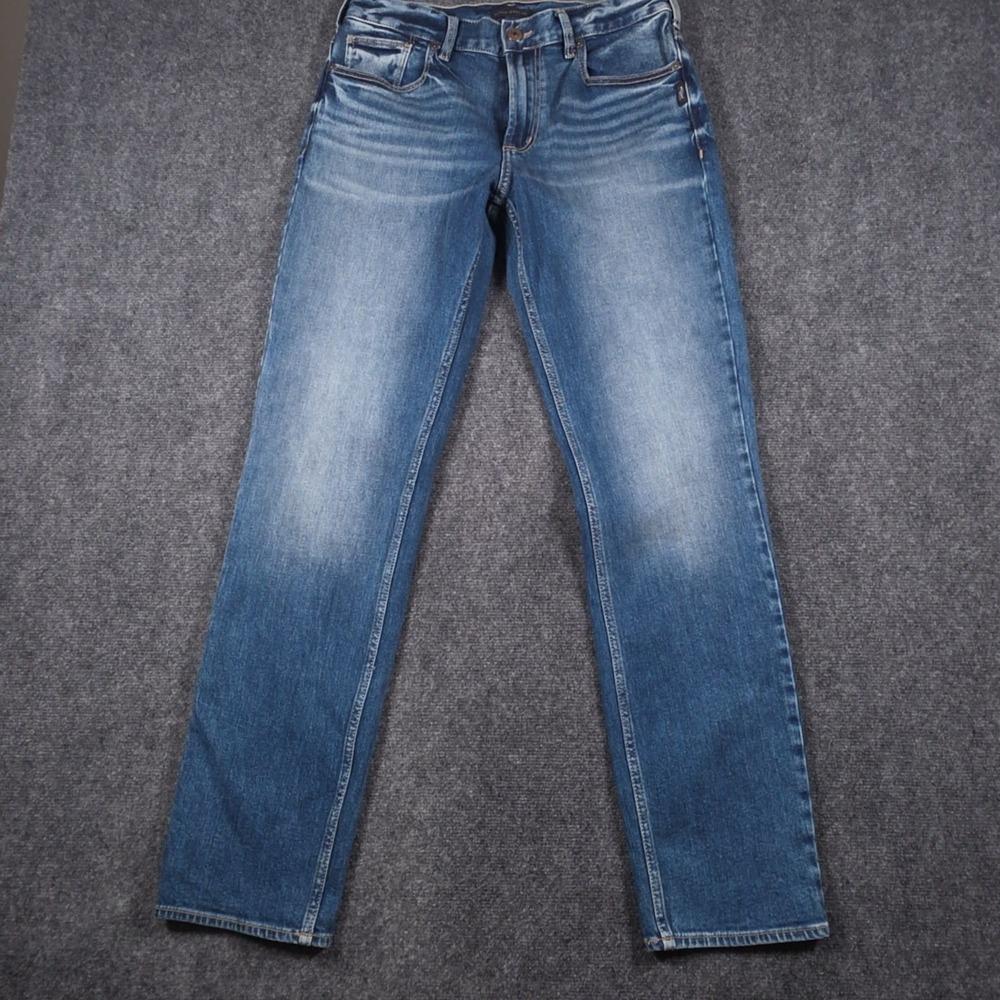 Silver Jeans Co Eddie Jeans Mens 30x32 Whiskered Athletic Fit Tapered Stretch